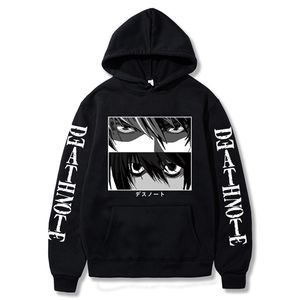 Death Note Hoodie Kira L Lawliet Eyes Anime Print Harajuku Street Long Sleeve Korean Couple Hoodies Y0809