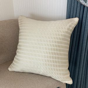 Samtida små geometriska kontroller vävda jacquard dekorativa kuddfodral beige soffa stol kudde täckning 45x45cm 1 st/party kudde/dekorativ