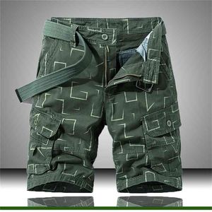 Mens Casual Shorts Summer Bermudas Male Print Short Trousers Business Style Work 210806