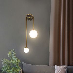 Moderne LED -Wandlampenglaskugel Lampenschild Gold Dekor Wohnzimmer Schlafzimmer Leuchte Nordic Luminaire Light Mirror Scheinwerge