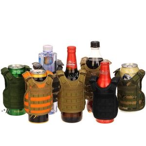 New7 Color Mini Tactical Vest Outdoor Molle Västar Vinflaska Skal Dryck Kylare Justerbar Dryckeshandtag RRA9192