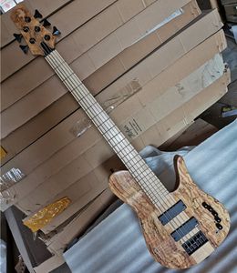 Ready In stock 5 Strings Neck-thru-body Original Electric Bass Guitar with Black Hardware,Can be customized