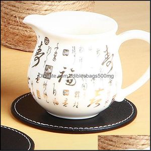 Wholesale square table runners for sale - Group buy Table Runner Cloths Home Textiles Garden Square Round Faux Leather Heat Insated Cup Mat Mug Pad Decor Drop Delivery O3Why