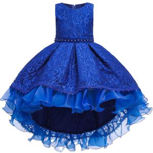 Baby Girls Princesa Lace Flor Wedding Festa de Natal Tutu Dress Crianças Crianças Crianças Elegantes Vestidos para 4-15Years Adolescente Wear Q0716