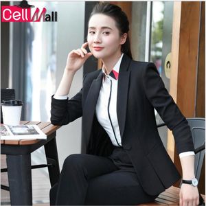 Formal Uniform Designs Pantsuits For Women Business Work Wear Ladies Office Autumn Winter Professional Plus Size OL Blazers Women's Two Piec