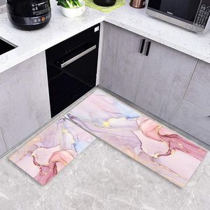 Langer Lila Teppich großhandel-Marmor Muster Lange Küchenmatte Wohnzimmer Boden Home Eingang Fußmatte Tapete Absorbierende rot lila rutschfeste Teppiche Teppiche