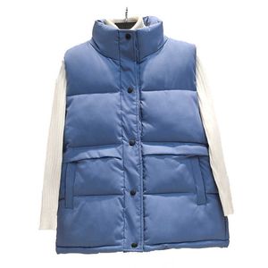 Bawełna Wyściełana Zima Damska Solid Plus Size 2XL BodyWarm Kamizelka Jesień Ciepła Długa Kamizelka Kurtka Damska Wiatroszczelna Ciepła Waistcoat 211008