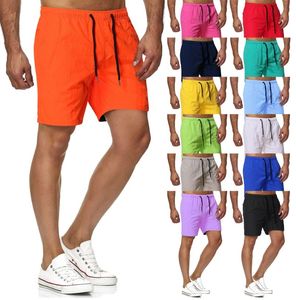 2021 beach pants shorts men's summer quick-drying solid color breathable sports fitness five-point 13 colors m-3xl