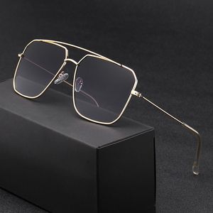 New Women Metal Sunglass Classic Anti-Reflective Mirror Fashion Square Female Glass Vintage Oversized Men Sun Glass Uv400