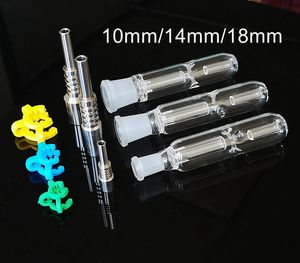 DHL Gratis Mini Small NC Nector Collectors Kit 10mm 14mm 18mm Joint Nector Collector med Titan Nail Plast Clip NC09