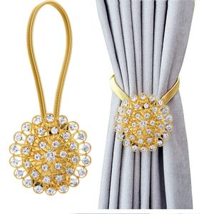 Crystal Gardin Hållbacks Blossom Diamond Clips med stretchy wire rep för hemmakontor dekoration magnetisk tieback