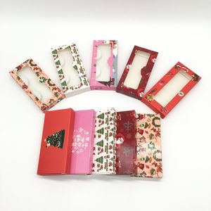 New Design Christmas Lash Box Full Strip Eyelashes Packaging Boxes Customized Logo Empty Eyelash Case