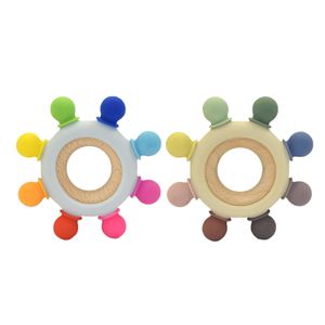 Silica gel rudder teeth-gum baby molar bracelet rattler toy bite music on Sale