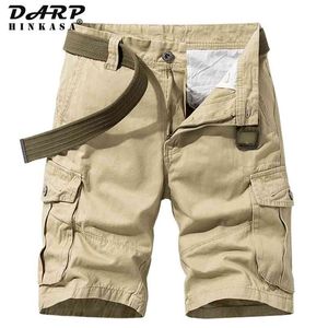 Verão Khaki Militar Carga Shorts Homens Casual Loose Short Brand Roupas Basculador 210629