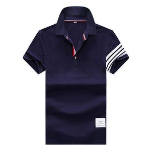 2021 HerrT tröja European American Fashion Märke Kvalitet Polo Brev Broderad Kortärmad Casual och Business Double Laple Shirt Jacka Custom yz M XL
