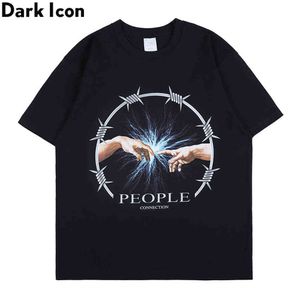People Connection Hiphop T-shirt Men Round Neck Rap Rock Music Tshirts Cotton Tee Streetwear Man Clothing 210603