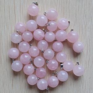 Natural Stone Bola Waterdrop Forma Charms Rosa Rosa Quartz Pingentes Para Jóias Fazendo Brincos De Colar Diy