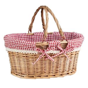 Förvaringspåsar Ovala Willow Woven Picnic Basket Candy Wine With Handle Egg Samla Bröllop