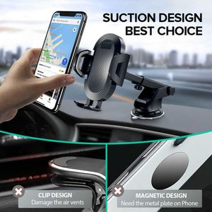 Sucker Car Phone Holder Mount Stand GPS Telefon Mobilcellstöd för iPhone 12 11 Pro Max X 7 8 Plus Xiaomi Redmi Huawei276a