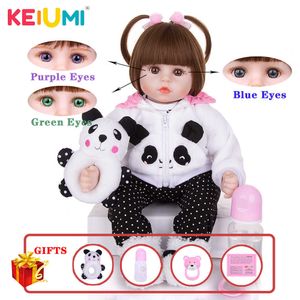 Limited Collection Reborn Baby Doll Cloth Body Stuffed Lifelike Babies Alive Doll Cosplay Panda Toy For Toddler Birthday Present Q0910