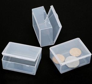 Caixas Bins Housekee Organização Home Gardennail Art Storage Box Pequeno Quadrado Plástico Transparente Transparente Caso Jóias Organizador