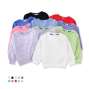 2-8T Toddler Kid Baby Boy Girl Spring Clothes Pullover Top Long Sleeve Sweatshirt Casual Plain Candy color Hoodies Sweet Outfit 211029