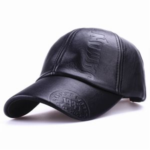 Xthree Fashion High Quality Fall Winter Men Leather Hat Cap Casual Moto Mäns Baseball Partihandel 220113