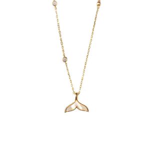 Whole Elegant Luxury Minimalist Dainty Smycken 925 Sterling Sier Shell Mermaid Pendant Extension Chain Halsband för kvinnor