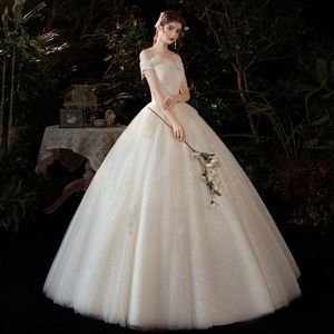 Sternenhimmel Meister Brautkleider Neue Hochzeiten Kleid Braut Temperament vor Schulter Sen System Super Fee Traum Französisch Brautkleider Vestido de Novia