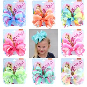 Nowy Styl 2020 Jojo Siwa Dziewczyny Klipy Włosów Rainbow Jojo Siwa Bows Designer Hair Klipsy Kids Barrettes Baby BB Clip Kids Akcesoria do włosów 39C3