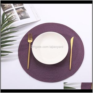 Wholesale round tables resale online - Other Home Garden Placemat Round Placemats Pp Plastic Woven Dining Table Mat Heat Insulation Pot Holder Cup Coasters Kitchen Accessori Mqjoa