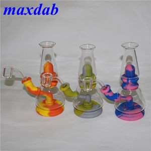 silicone water pipe bubbler hookah portable tobacco smoking oil unbreakable wax rig glass smoke pipes