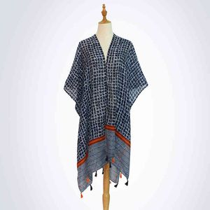 2021 Ny bomullslinne tryckt halsduk turism solskyddsmedel sjal national stil sjal strand handduk