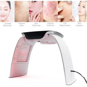 LED PDT Light Photon Therapy Facial Mask Röd färgterapi Hud föryngring Enhet 8 Färger Neck och Ansikte Lyft fotodynamisk vård