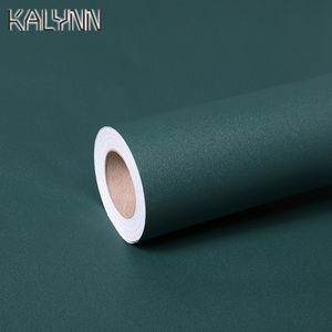 Dark Green Self-Adhesive Wallpaper Bedroom Kitchen Drawer Liner Cabinet Sticker PVC Waterproof Contact Paper Wall Decorate Mural