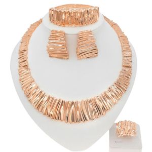 Örhängen Halsbrace Brasilien Rose Gold Smycken Set Utsökt Ladies Fashion Gift