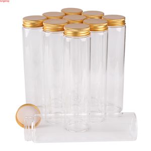 12 stycken 240ml 47 * 180mm Glasflaskor med gyllene aluminiumlock Spice Pill Container Candy Jars flaskor för bröllopsgåvor