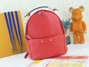 Letra de moda de alta qualidade feminina carta de moda em relevo couro portátil bolsa de viagem de saco de schoolbag m44019 tamanho 24 * 27x14cm