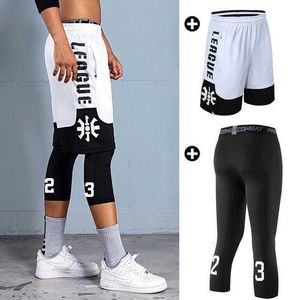 Kompression Männer Basketball Shorts Sets Sport Gym Workout Shorts Für Männer Atmungsaktive Fußball Übung Laufen Fitness Strumpfhosen T200518