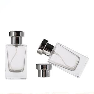 Recipiente vazio cosmético da garrafa do perfume do atomizador de vidro quadrado do vidro de 35ml