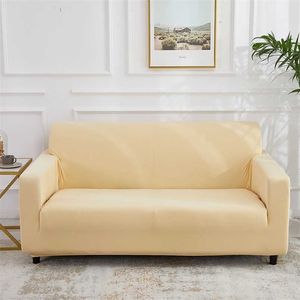 Katı Renk Baskılı Bej Kanepe Oturma Odası için Kapakları Elastik Streç Slipcover Seksiyonel Köşe 1/2/3/4-SeaTer 211207