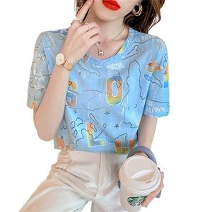 women fashion tops Short sleeve T-shirt heavy yarn individuality is hollow-out D texture clothes graphic t shirts 210520