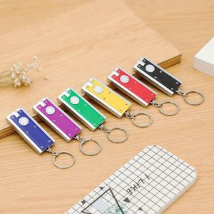 Square Mini LED Small Flashlight Keychain Light Party Favor Creative Gift Promotional Electric Lights