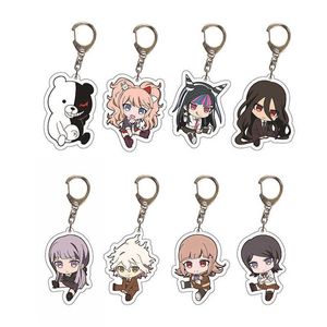 Danganronpa Double Sided Acrylic Keychain Fans Collection Anime Game Figures Nanami ChiaKi Nagito Komaeda Key Chain Cute Trinket Y0901