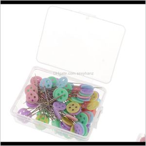 NOTIONS TOOLS Apparel Drop Delivery 2021 100 Piece Platsic Buttons Head Pins Safety Pin For Quilting Sy Crafts YHJF0