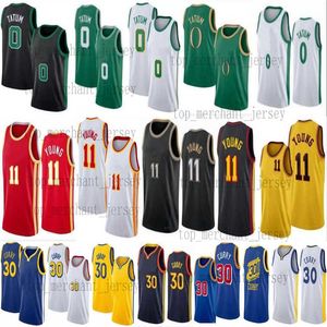 Maglia da basket Stephen 30 Curry Trae 11 Maglie giovani Jayson 0 Tatum T-shirt da uomo magliette Loghi ricamati