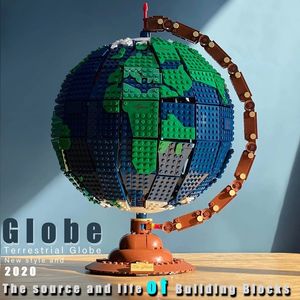 Creative The Earth Globe Building Blocks Educational Model Assembly Brick Toys MOC 031001 Chirstmas Gifts