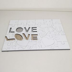 Wholesale toy customizers resale online - Party Gift MDF Sublimation Puzzle LOVE Irregular Jigsaw inch Thermasl Transfer Blank Puzzles Customized Creative Kids Toys A02