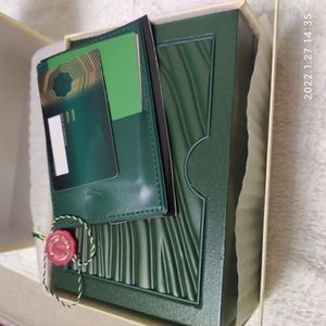 Green brochure certificate watch boxes AAA quality gift surprise box clamshell square exquisite boxes Cases Carry bag handbag 2022 116610 114060