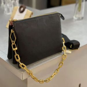 Diagonal axelväska kvinnors designer handväska crossbody handväska trendig tryckning äkta läderkedjor party blixtlås mjukt kuvert duk enstaka modeväskor